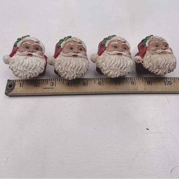 VTG Set Kemp & Beatley Santa Claus Head Tablescape Napkin Rings - Picture 4 of 4